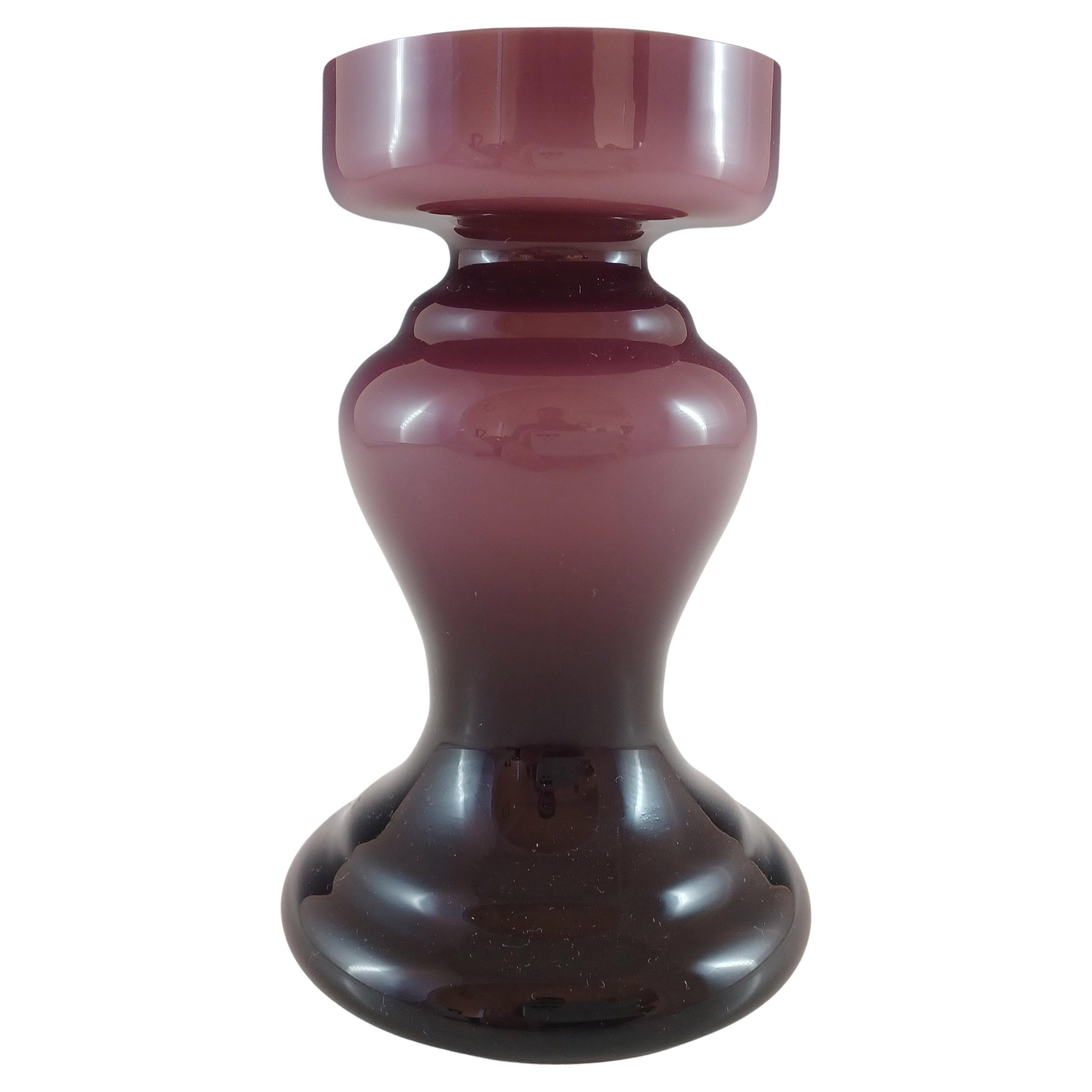 Friedrich Jarrón Retro de Cristal "Aro" Estilo Escandinavo Morado