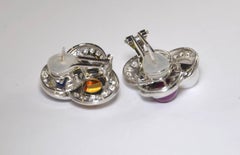 Friedrich Unique Gemstone Diamond Gold Earclips