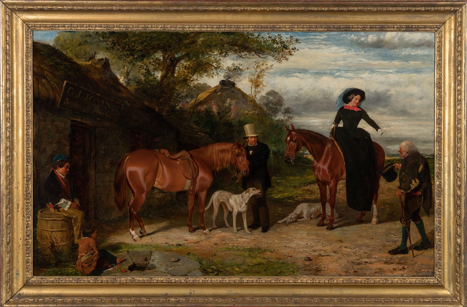 At the Blacksmith's Shop - Painting de Friedrich Wilhelm Keyl