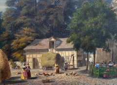 Friedrich Wilhelm Pose: Garden Café, Oil on Canvas, German 1870