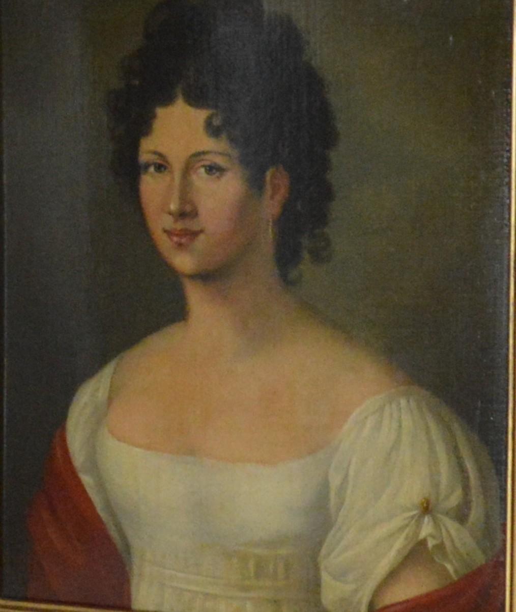 das Porträt von Henriette Charlotte Plantier, 1821 (Braun), Portrait Painting, von Friedrich Wilhelm Ternite