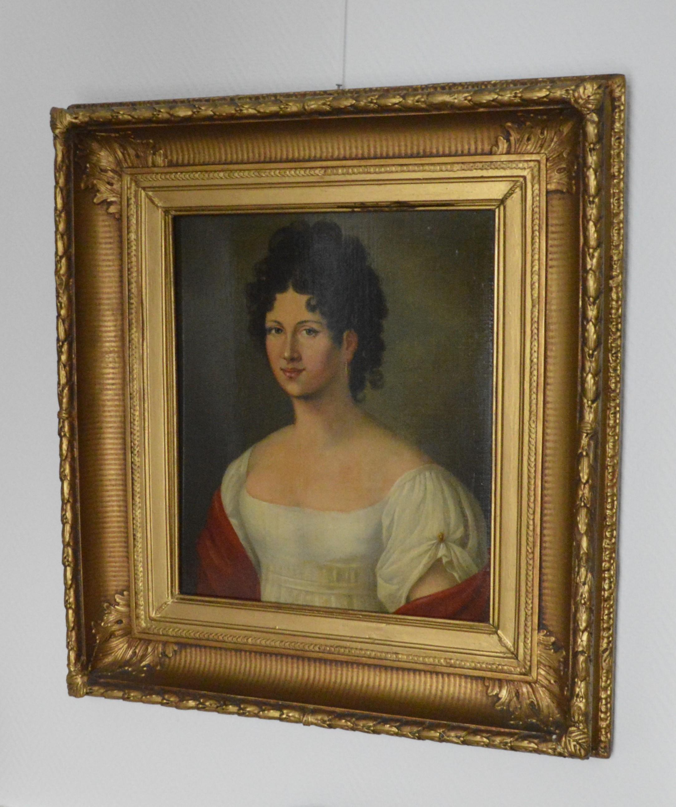 Friedrich Wilhelm Ternite Portrait Painting – das Porträt von Henriette Charlotte Plantier, 1821