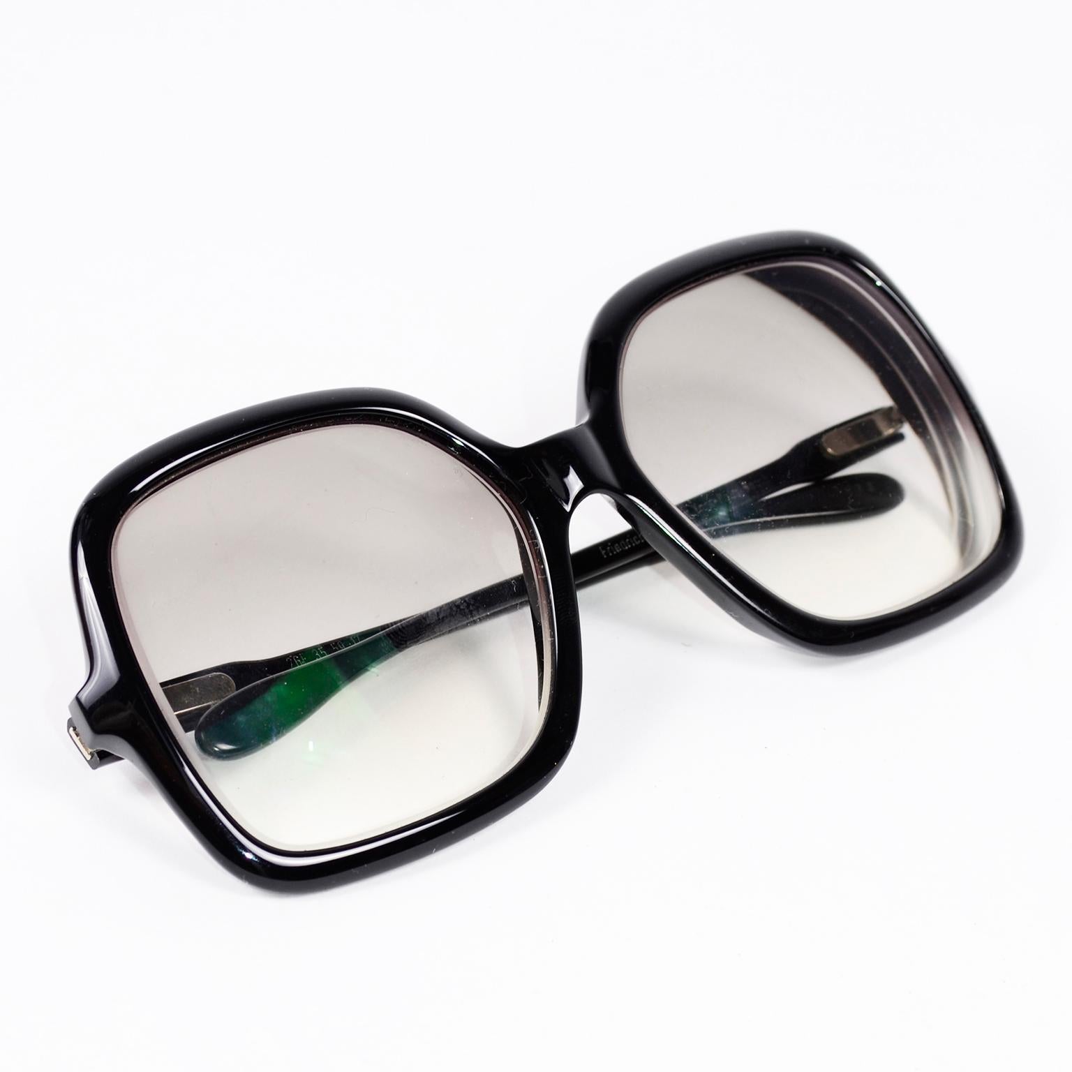 Women's Friedrichs Palm Beach Vintage Oversized Black Eyeglass Frames Sunglasses