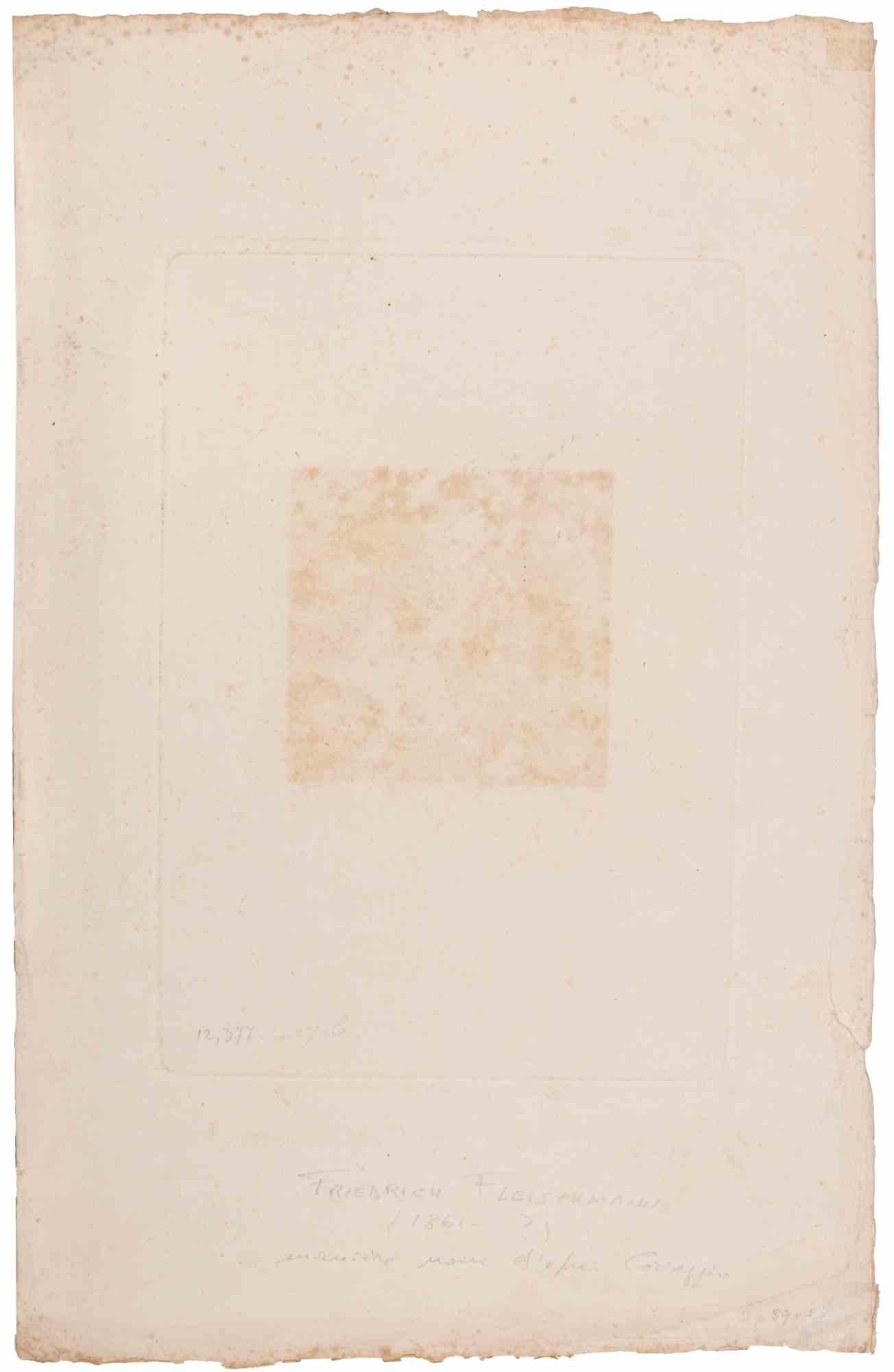 Sainte Famille - Gravure de Friedrick Fleischmann - Fin du 19e siècle en vente 1