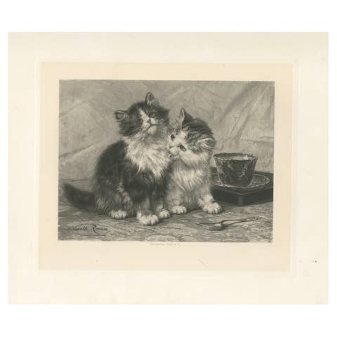 "Friendly Feeling" - Cats and Kittens by Henriette Ronner (1894)