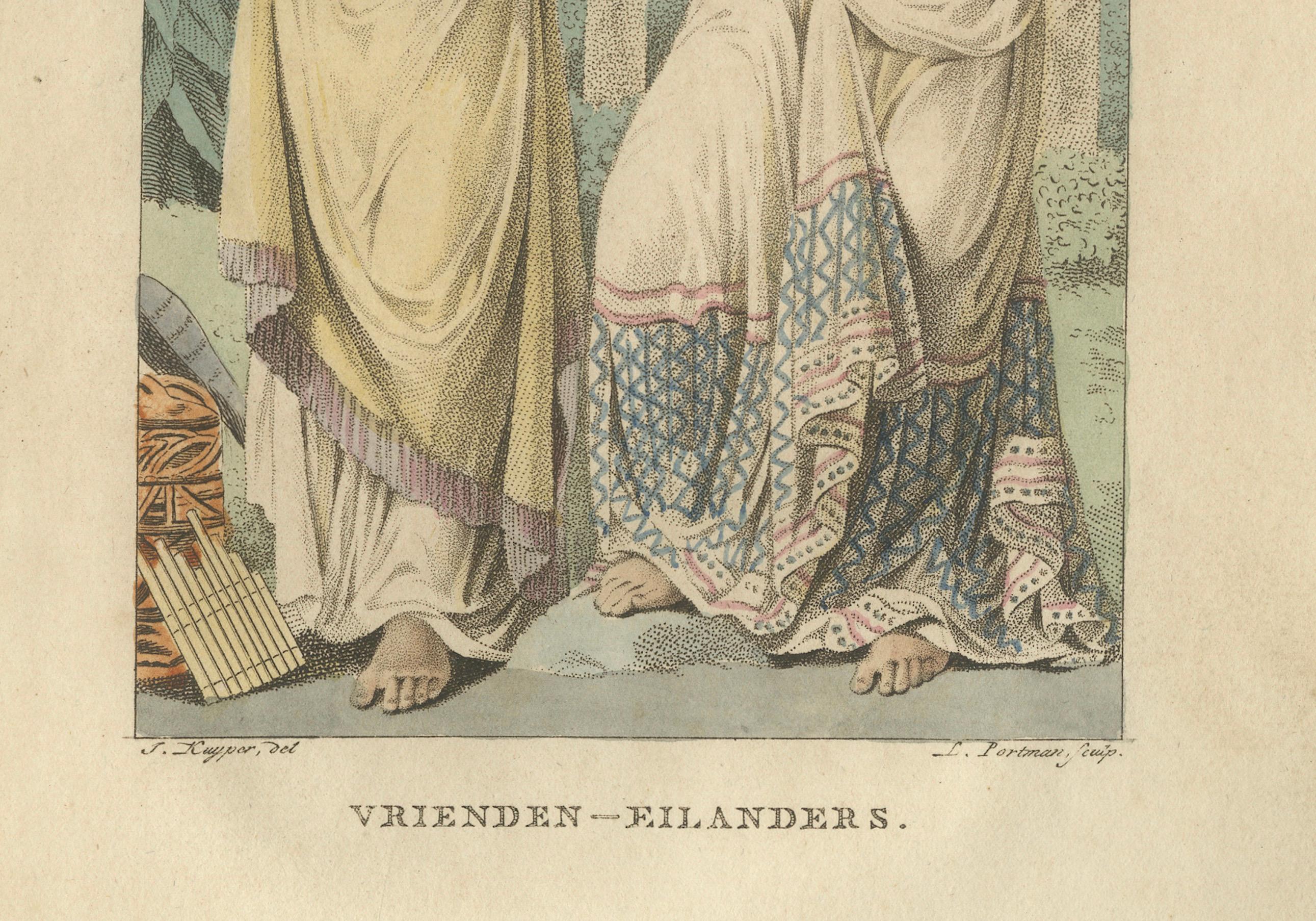 Freundliche Inseln, antiker handkolorierter Druck von Kuyper & Portman, 1803 (Niederländisch) im Angebot