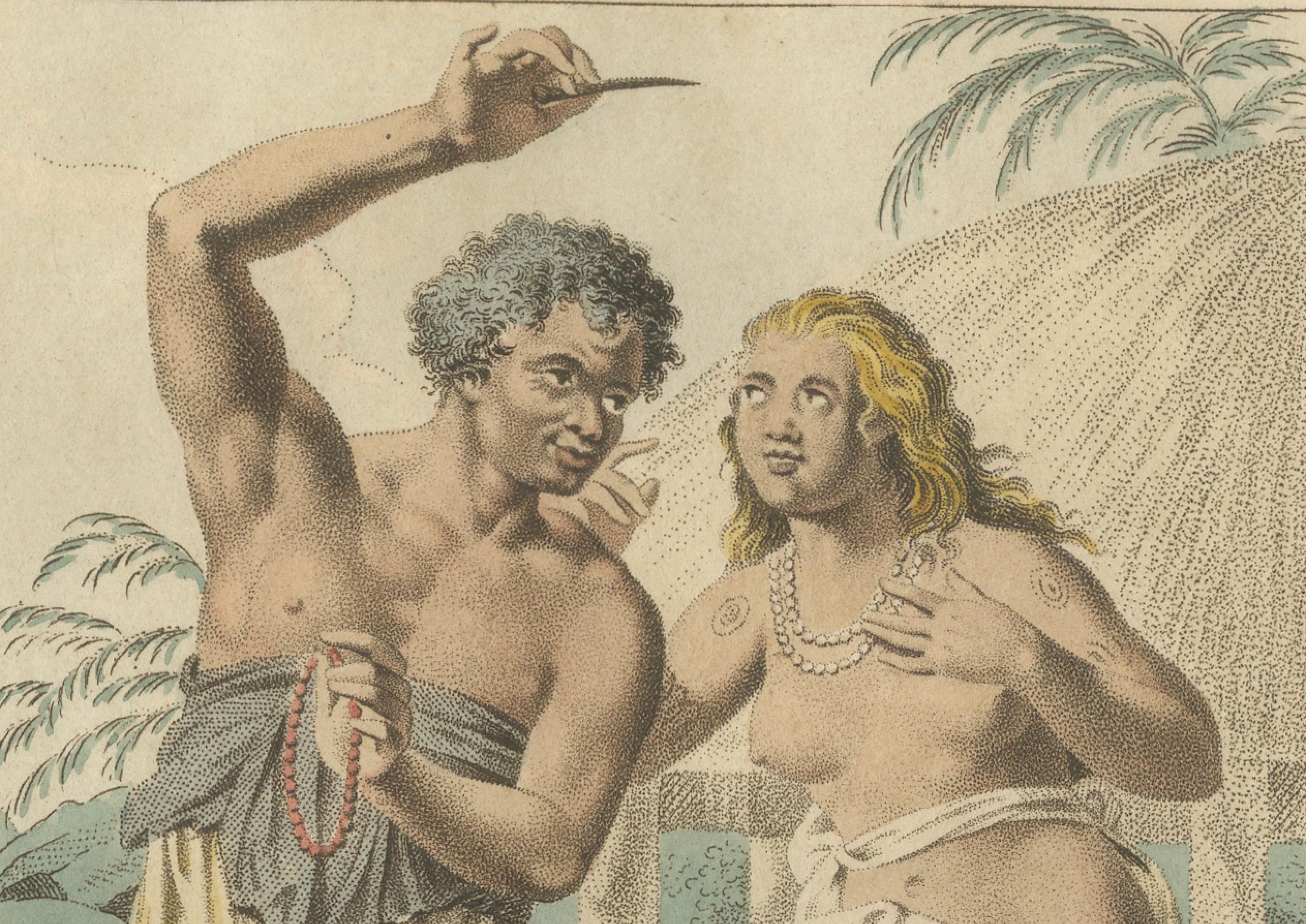 Freundliche Inseln, antiker handkolorierter Druck von Kuyper & Portman, 1803 (Graviert) im Angebot