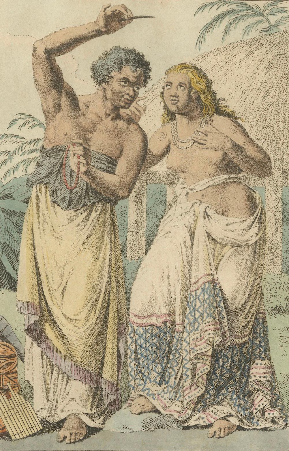 Freundliche Inseln, antiker handkolorierter Druck von Kuyper & Portman, 1803 im Zustand „Gut“ im Angebot in Langweer, NL