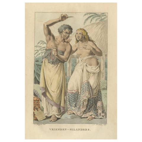 Friendly Islands, Antique Hand-Colored Print by Kuyper & Portman, 1803