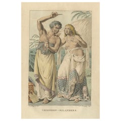 Freundliche Inseln, antiker handkolorierter Druck von Kuyper 
Portman, 1803