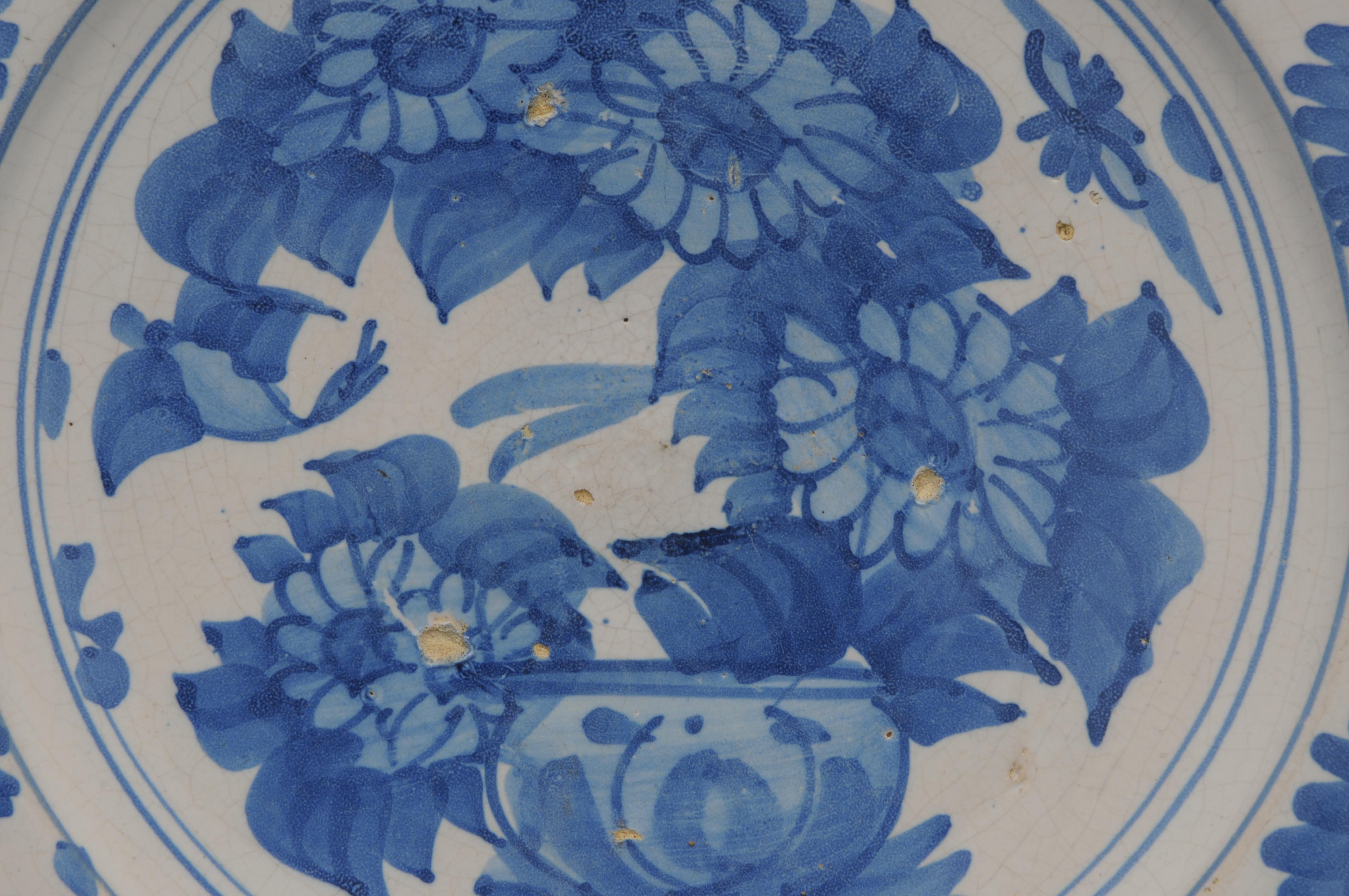 Smaltato Fries Aardewerk - Grande piatto olandese in maiolica in stile 