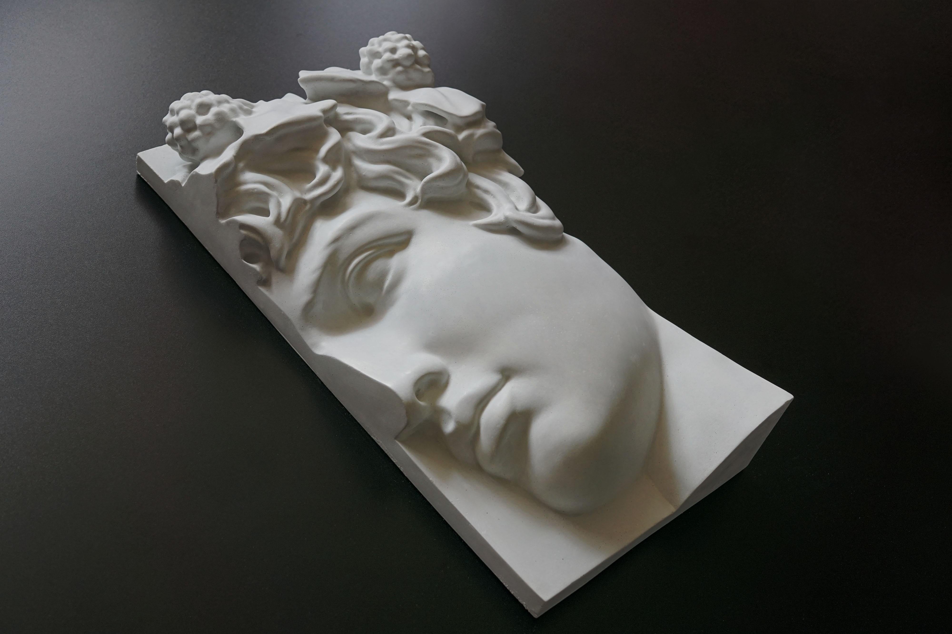 Cast Frieze, Antinous, Contemporary Art Decorative Sculpture by Eduard Locota For Sale