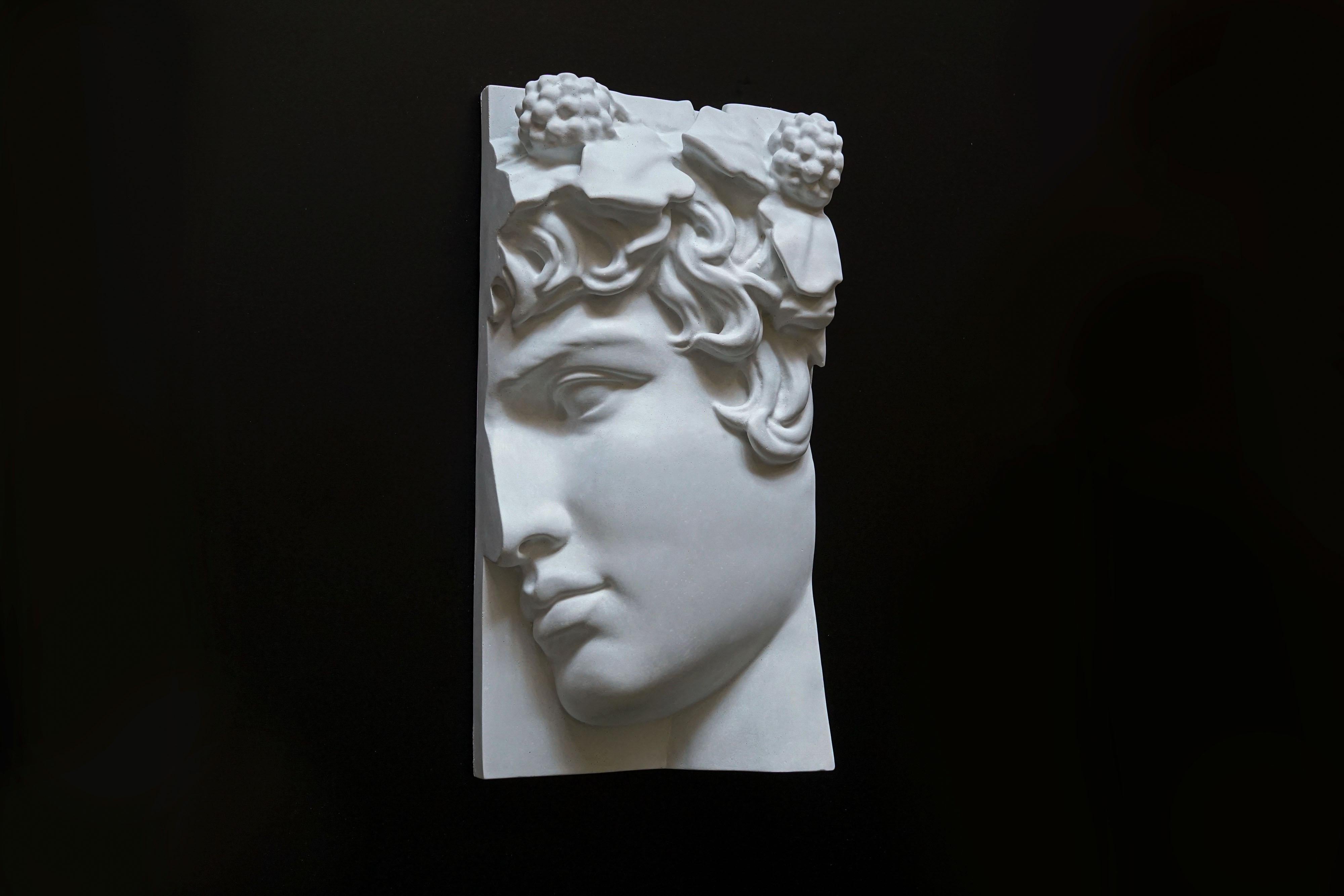 Ceramic Frieze, Antinous, Contemporary Art Decorative Sculpture by Eduard Locota For Sale
