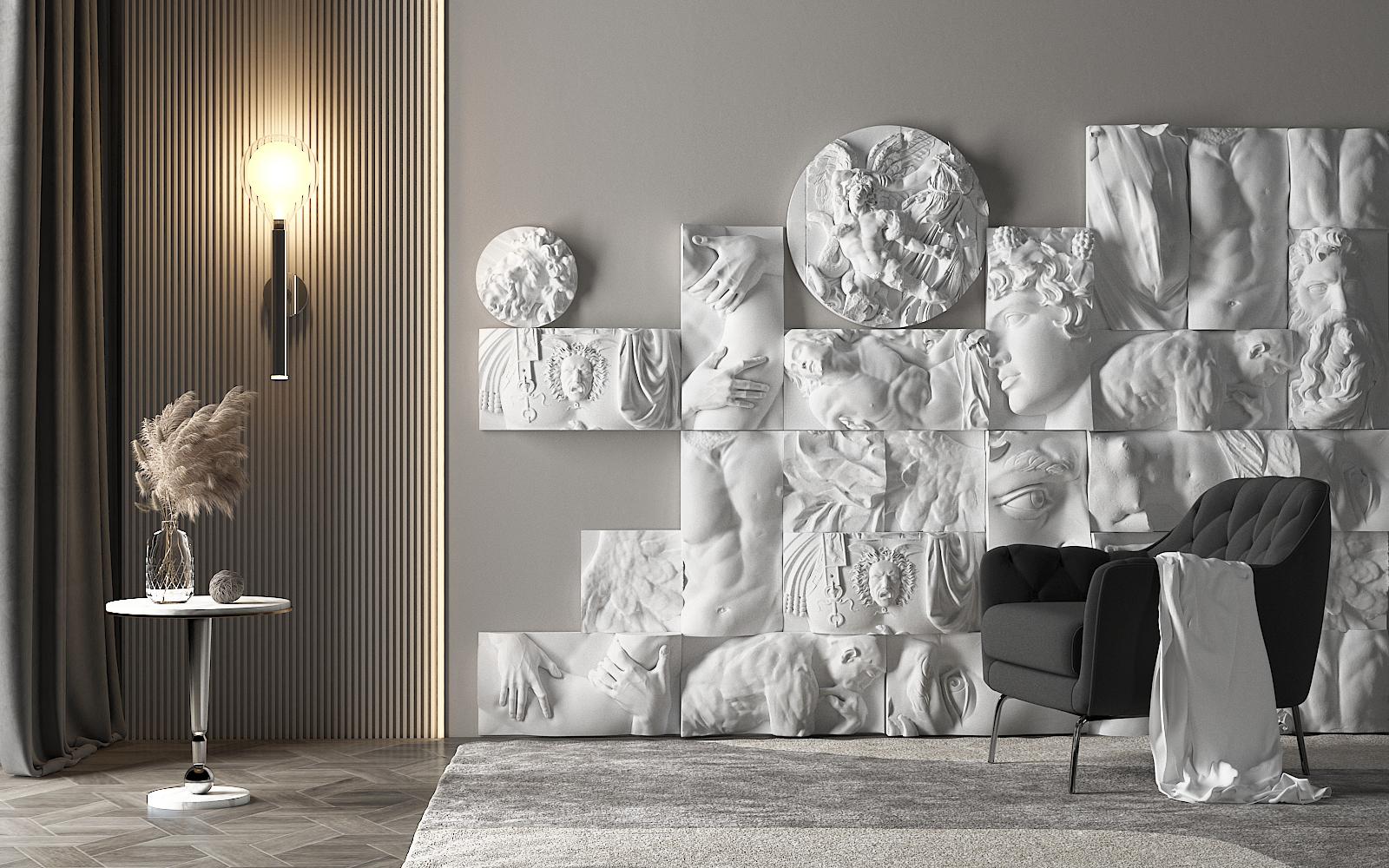 Frieze, Antinous, Contemporary Art Decorative Sculpture by Eduard Locota For Sale 1