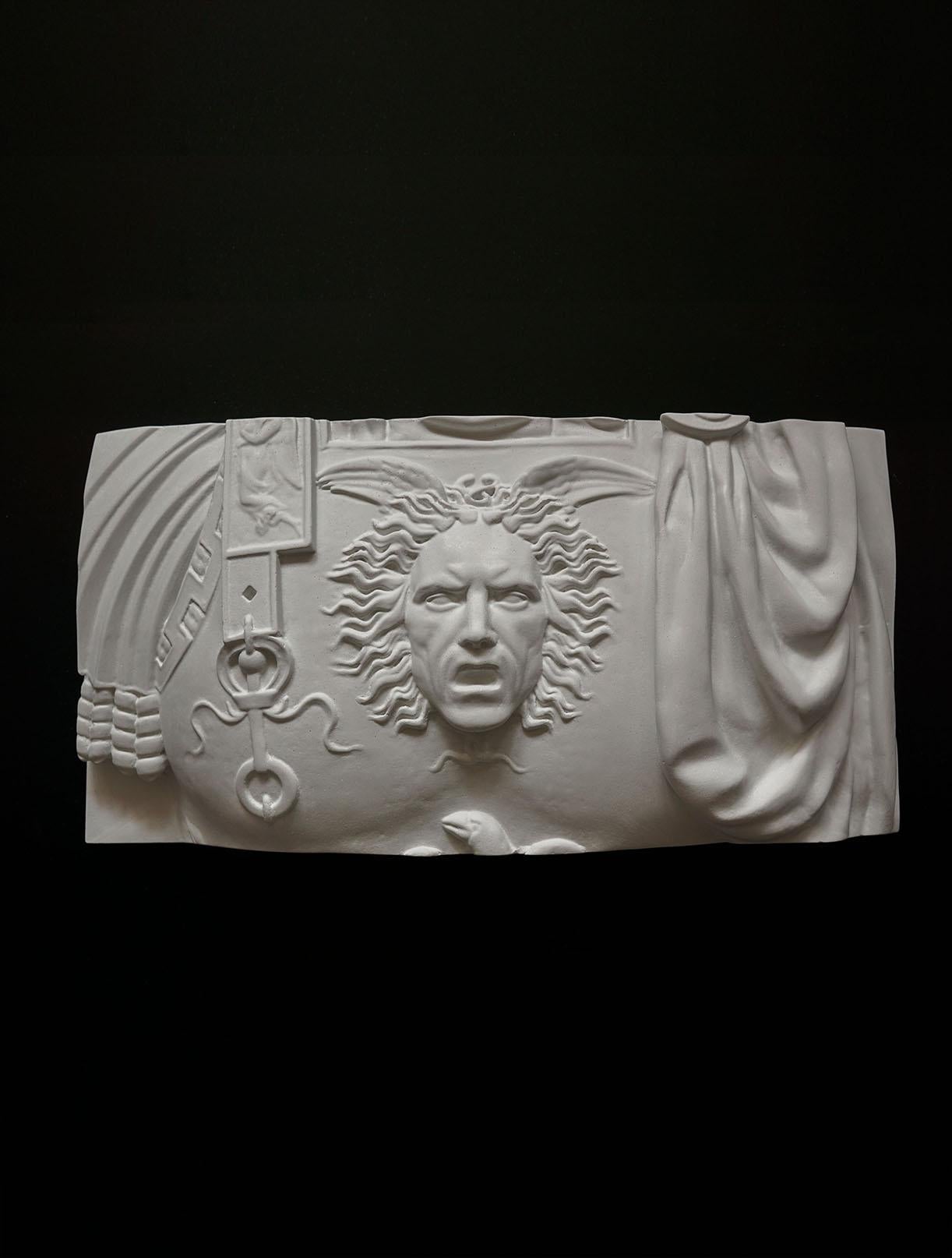 Ceramic Frieze, Caesar, Contemporary Art Decorative Sculpture by Eduard Locota For Sale