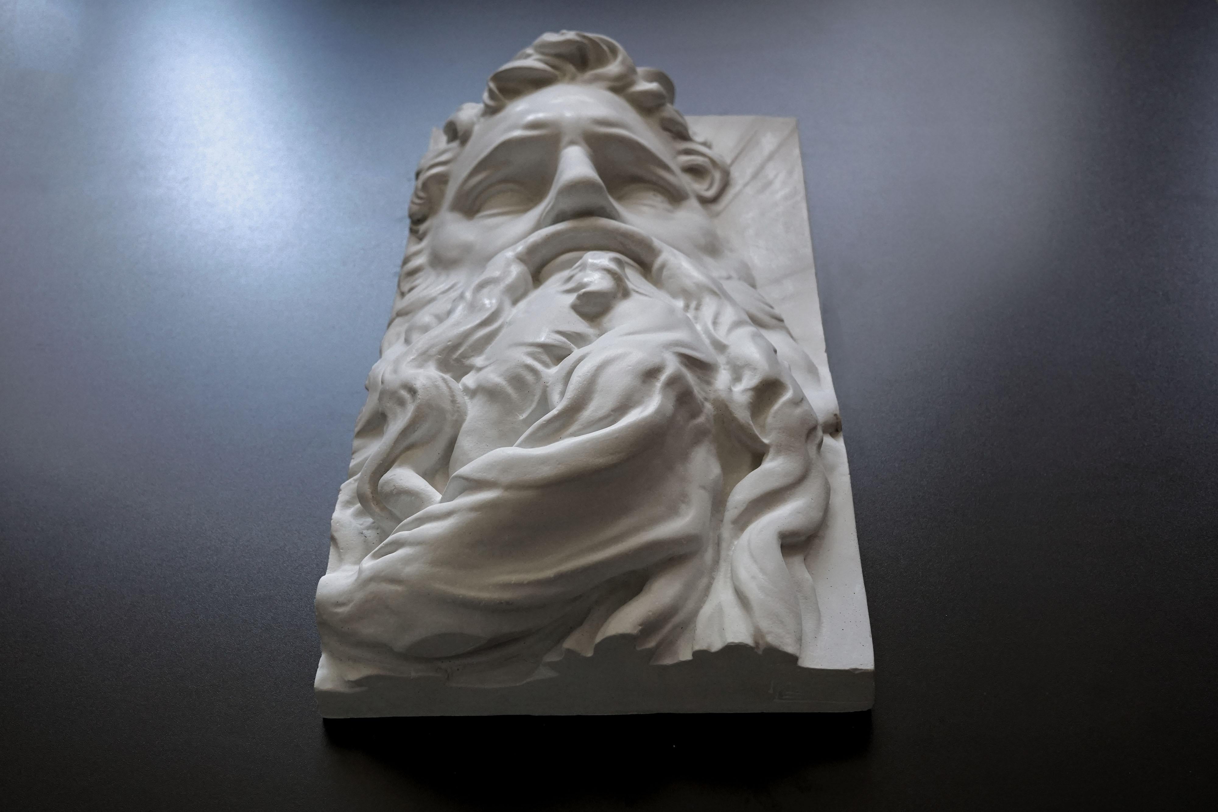 Balkan Frieze, Moses, Contemporary Art Decorative Sculpture by Eduard Locota For Sale