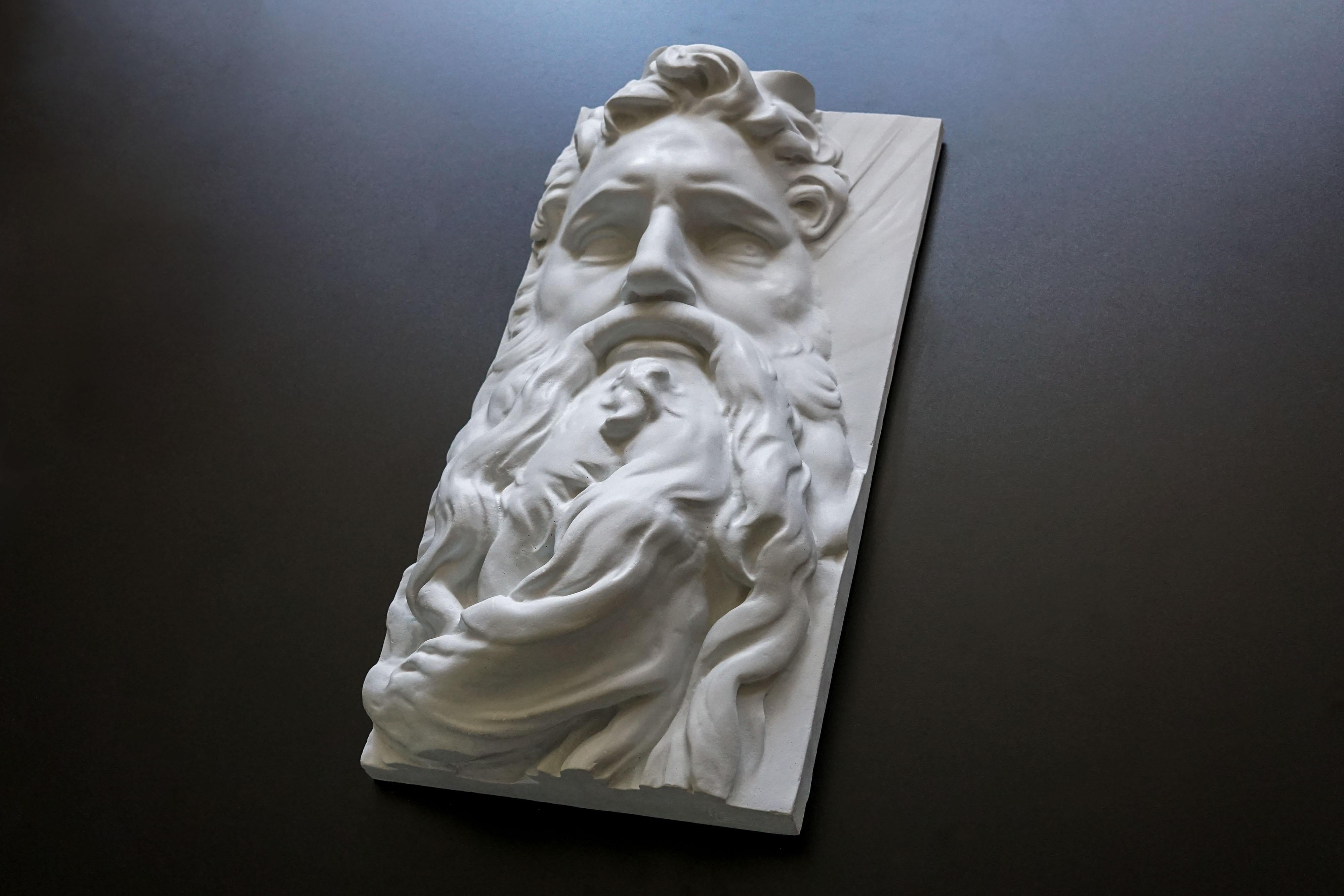 Cast Frieze, Moses, Contemporary Art Decorative Sculpture by Eduard Locota For Sale