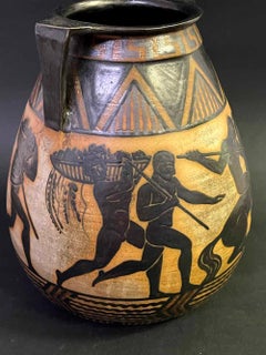 Vase Art déco « Frieze of Male Nudes » avec chasseurs et guerriers d'inspiration grecque