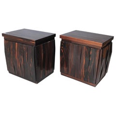 Frigerio Luciano Desio Two Bedside Barium Series in Solid Rosewood, Gold Label