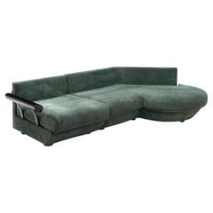 Frighetto Italian Sectional Sofa in Green Upholstery