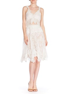 Frilly Victorian White Cotton Lace Dress