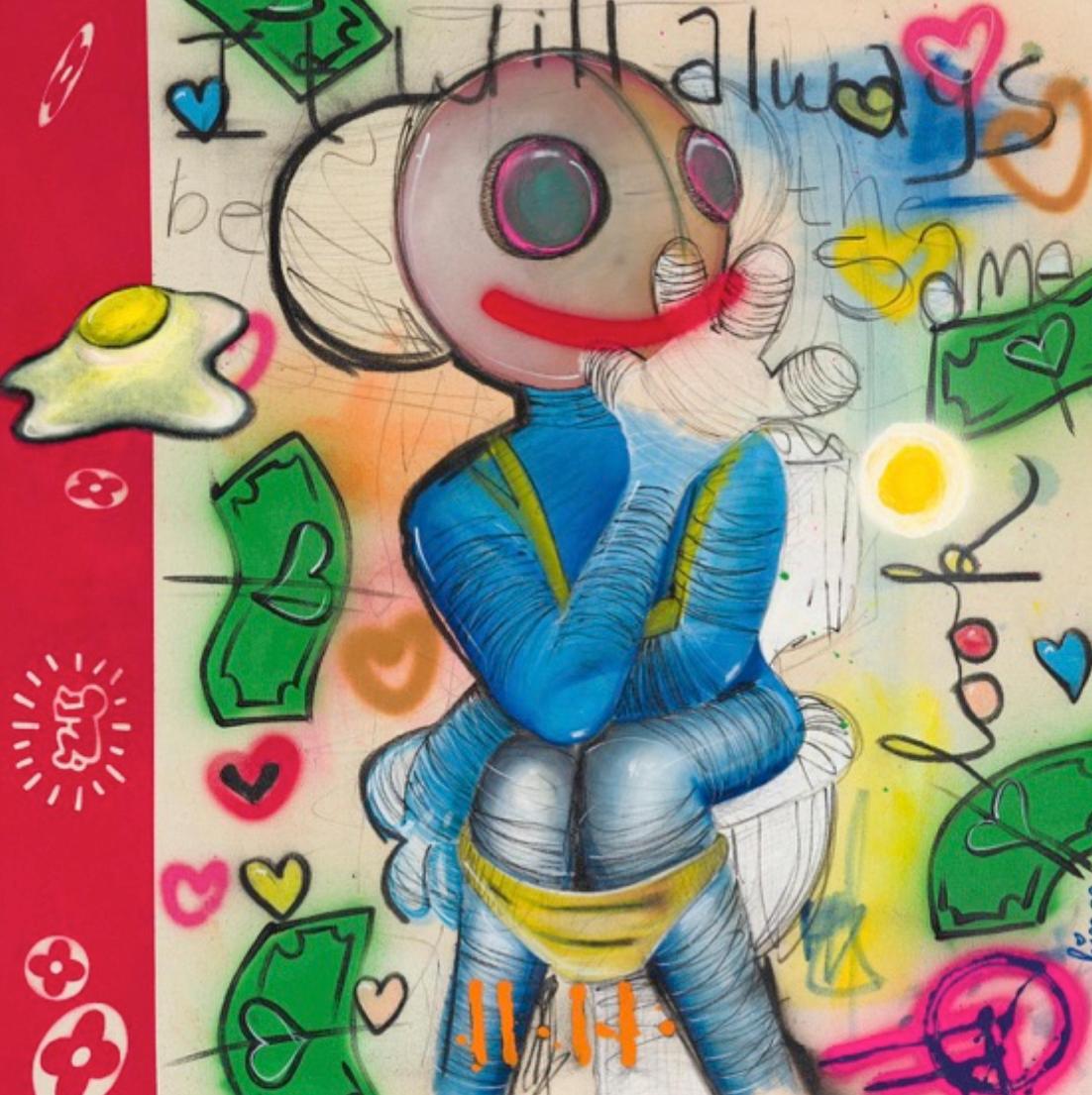 Figurative Painting di FRINGE - Il giorno dell'indipendenza - con cornice