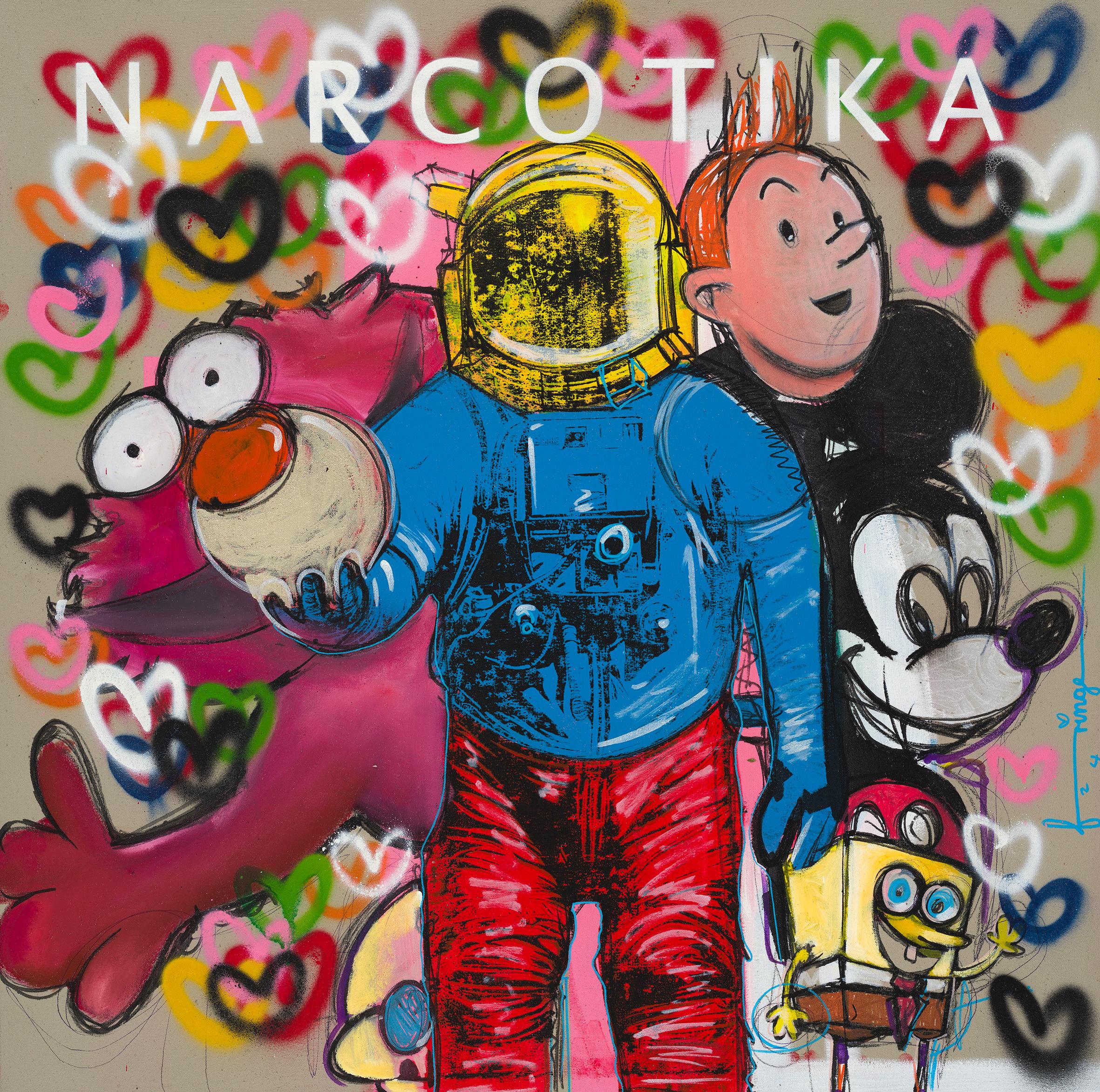 Figurative Painting di FRINGE - Narcotika - Incorniciato