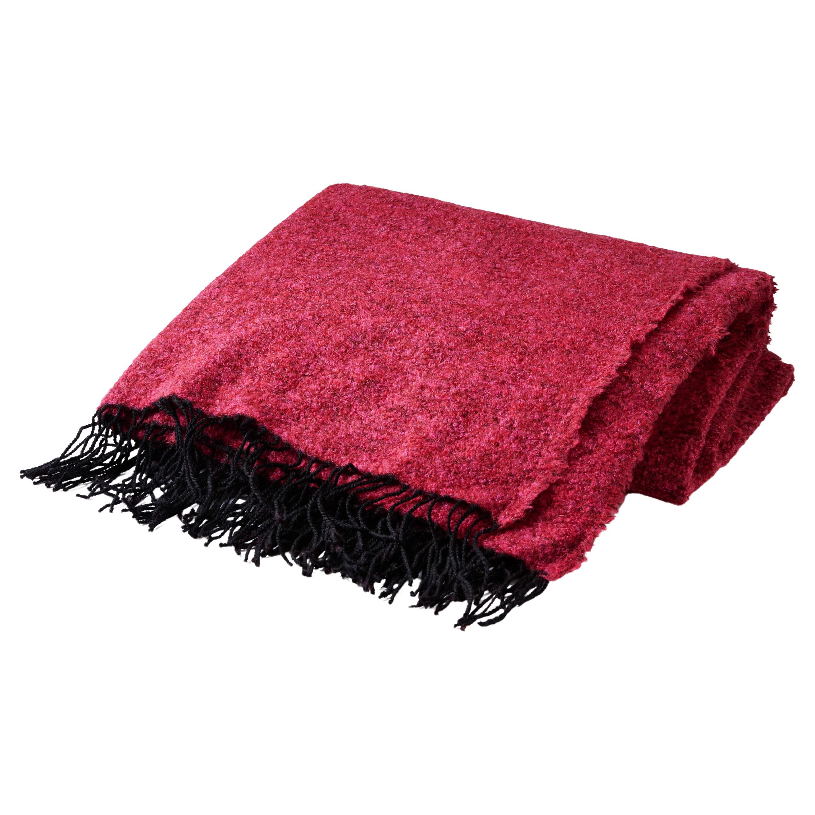 Lenzuolo Bouclé con frange in fucsia in vendita