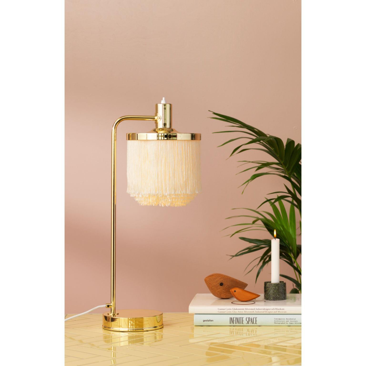Brass Fringe Cream White Table Lamp by Warm Nordic For Sale
