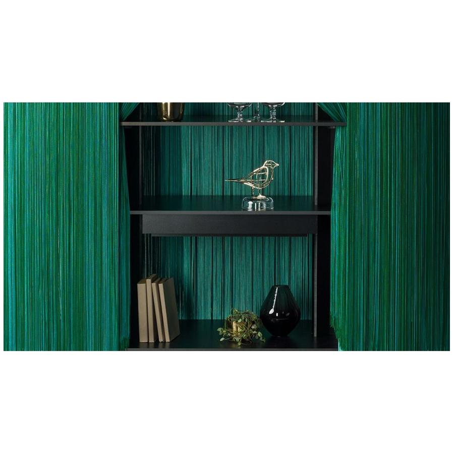 Wood Fringe, Green Luxury Wall Cabinet with Two Legs, Made in France For Sale