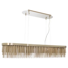 Fringe Linear Pendant Light Featuring Gold-Plated Brass Tubes
