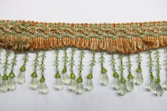 Light Green Fringe Border with Pendants, Antique Textile, Circa 1996