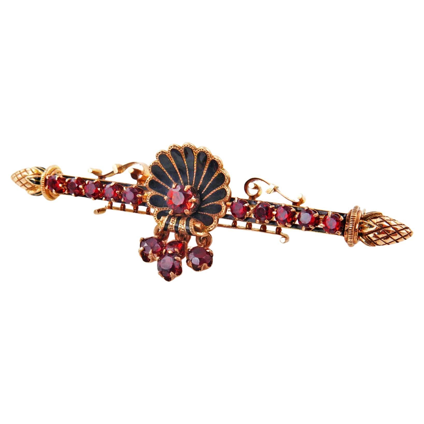 Antique Victorian Garnet Riding Crop Equestrian Horse Brooch For Sale ...