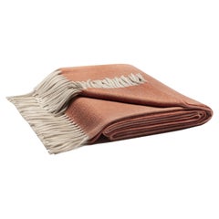 Fringe Zibelline Cashmere Throw Blanket  Orange