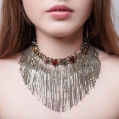 Fringed Gold Choker and Natural Stones from IOSSELLIANI