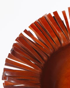 Fringed Handmade Luxury Leather Bowl Centerpiece
