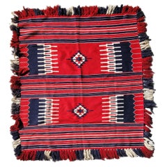 Antique Fringed Navajo Weaving Rug