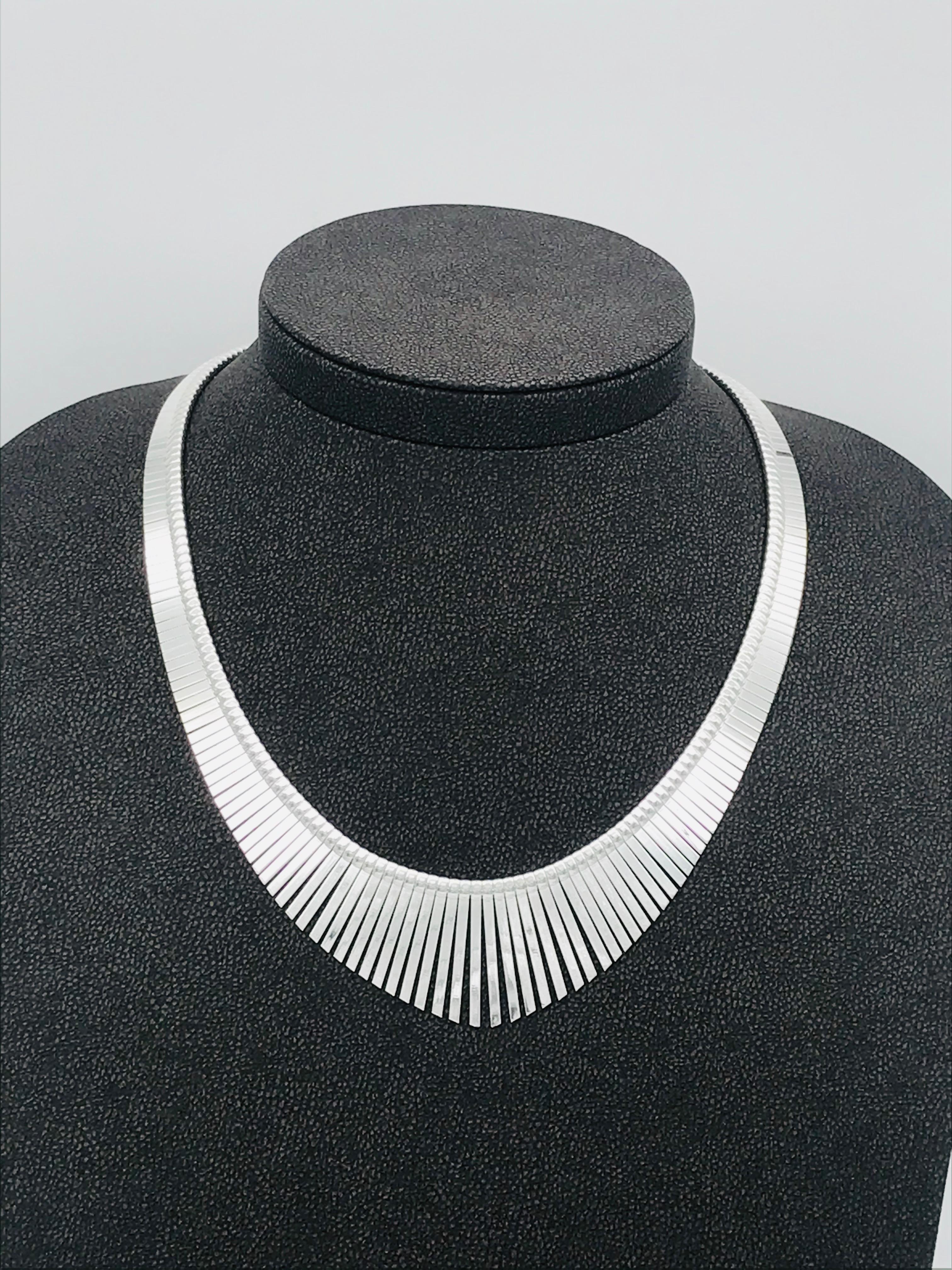 Women's Fringed Silver Necklace