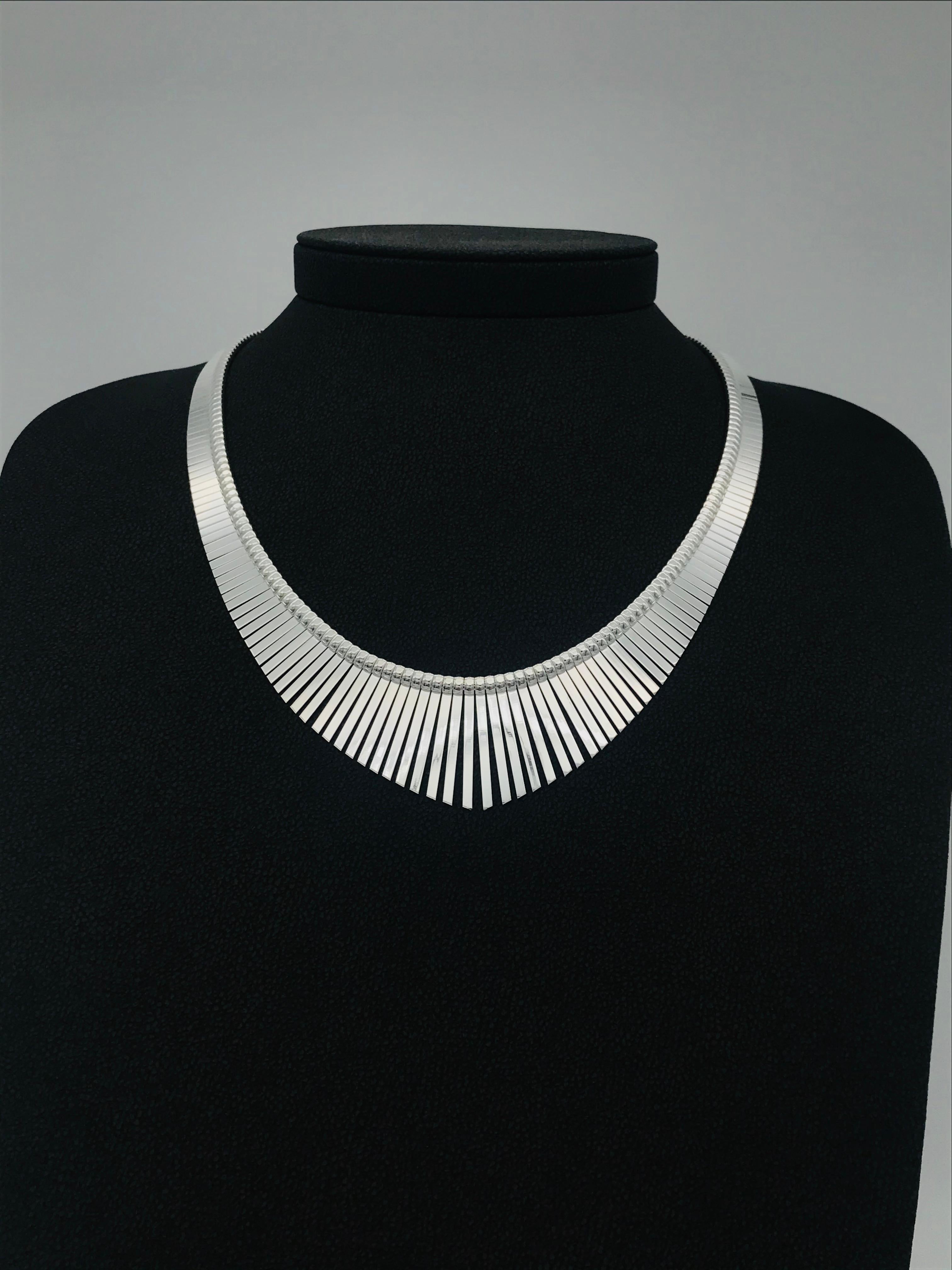 Fringed Silver Necklace 3
