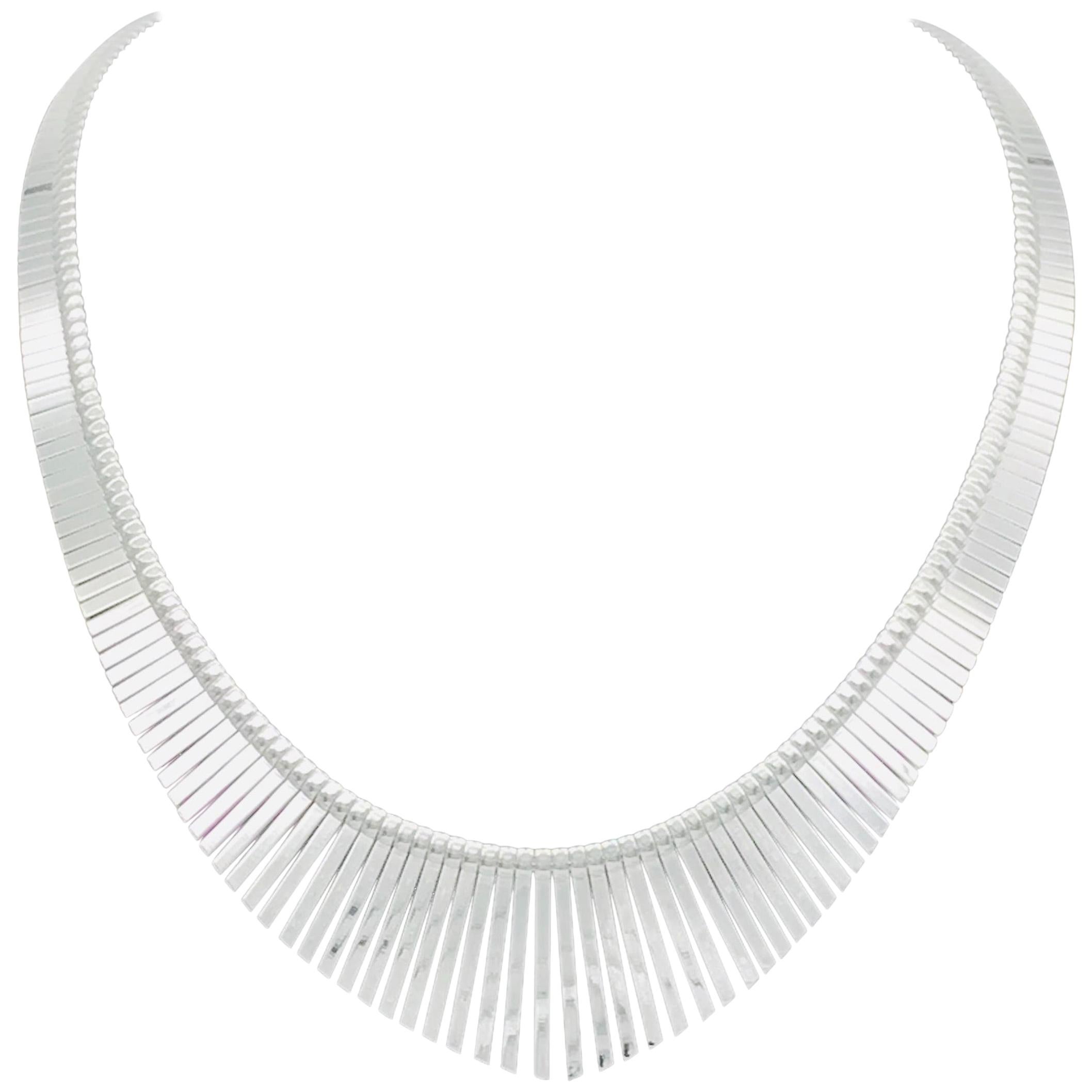 Fringed Silver Necklace