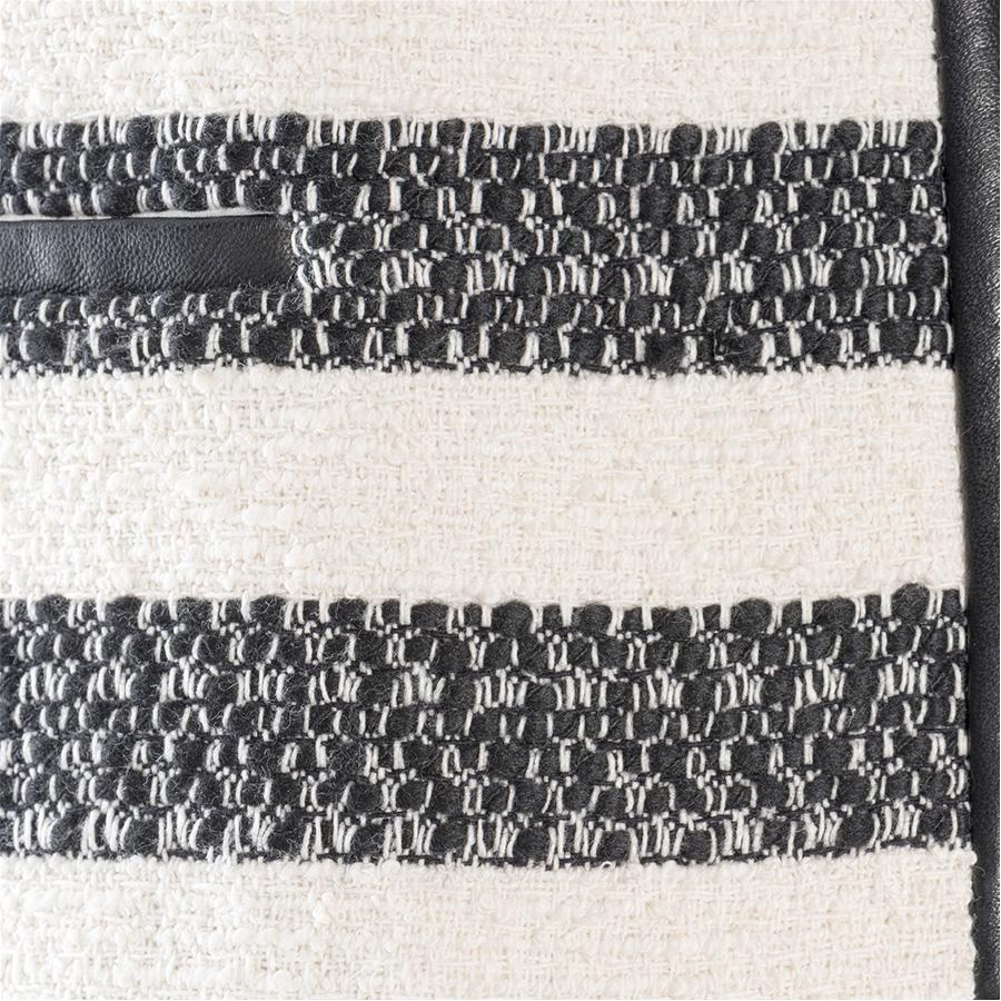 Black and white stripes Cotton Leather profiles Size 38 french (42 italian)
