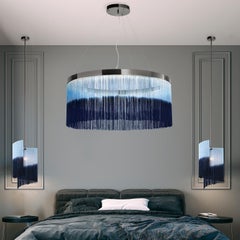 Fringes Large Blue Chandelier