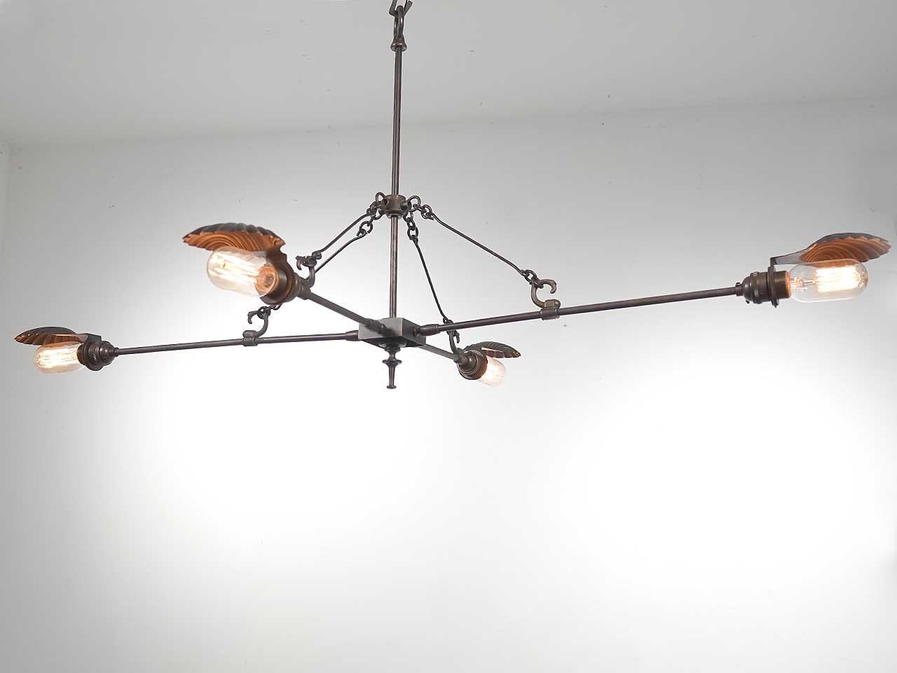 American Frink Style Four Shell Chandelier
