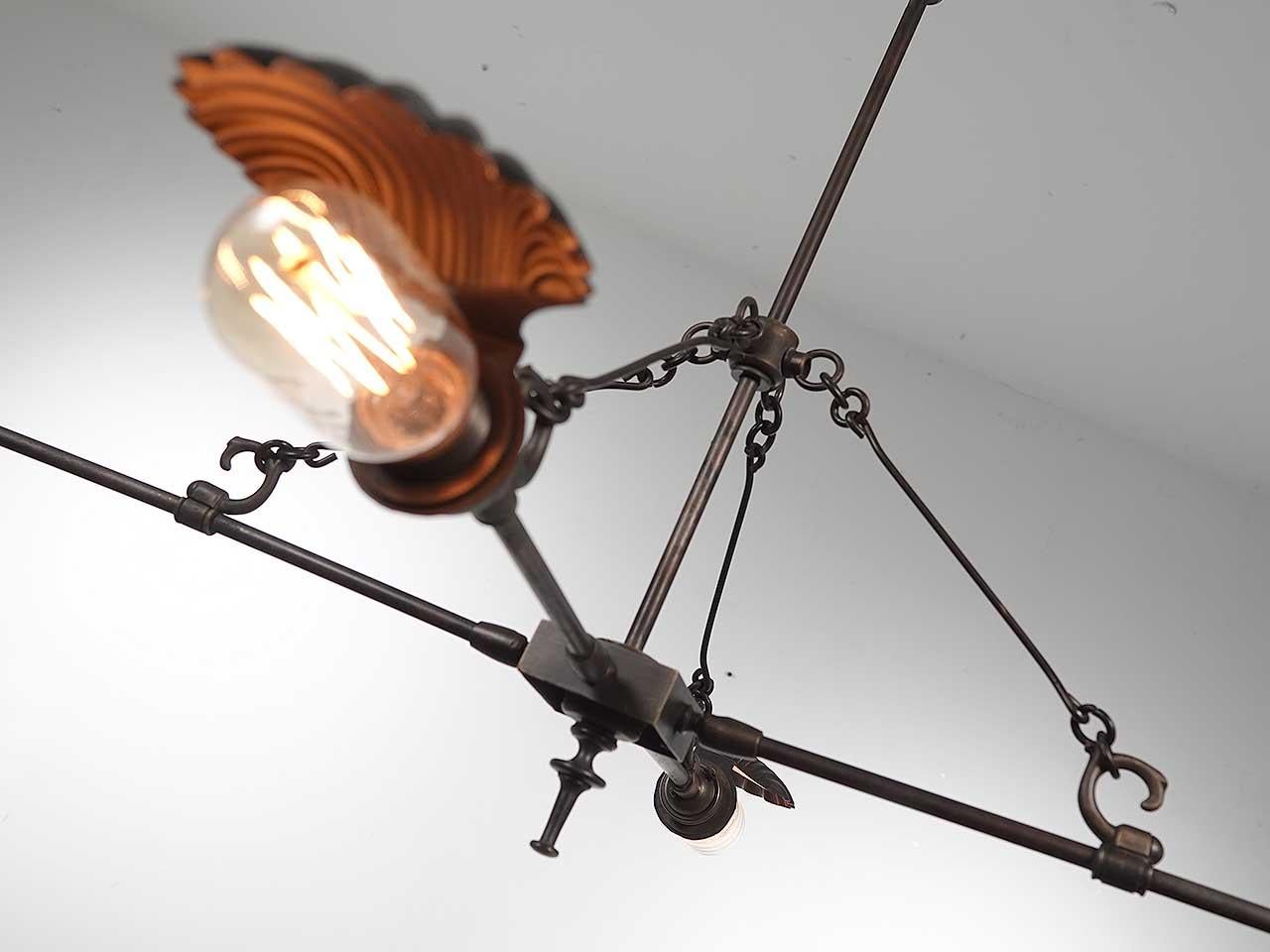 Frink Style Four Shell Chandelier In Good Condition In Peekskill, NY