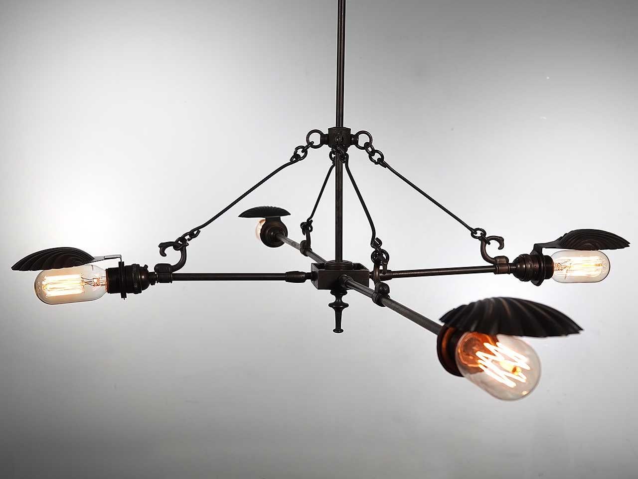 Contemporary Frink Style Four Shell Chandelier