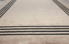 "Frise" Designed By Carlos David Studio Modern Art Deco Gray Oversized Silk Rug