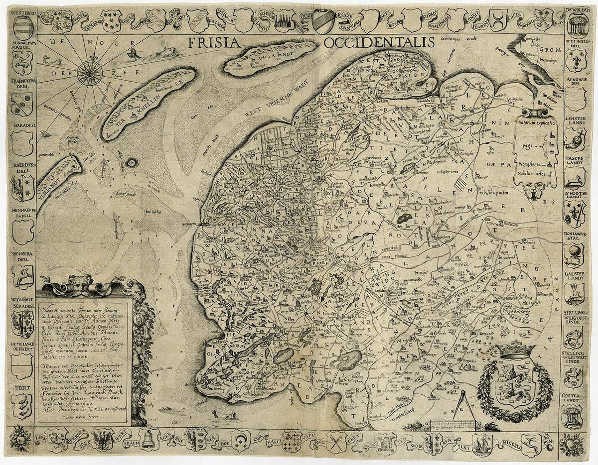Frisia Occidentalis, A Rare Antique Engraving of Friesland, The Netherlands