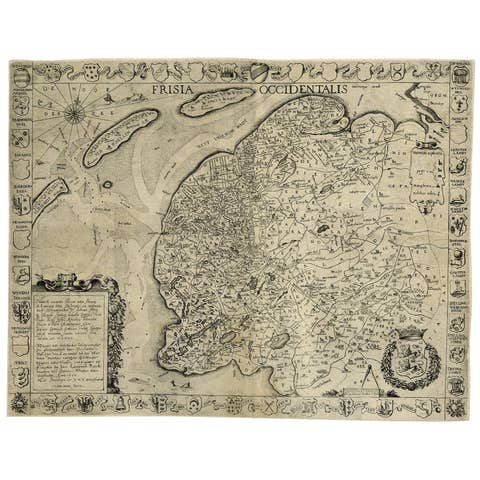 Frisia Occidentalis, A Rare Antique Engraving of Friesland, The Netherlands
