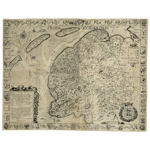 Frisia Occidentalis, A Rare Antique Engraving of Friesland, The Netherlands
