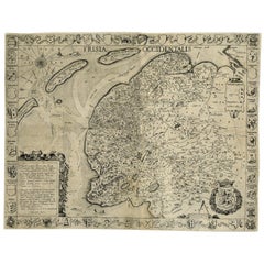 Frisia Occidentalis, A Rare Antique Engraving of Friesland, The Netherlands